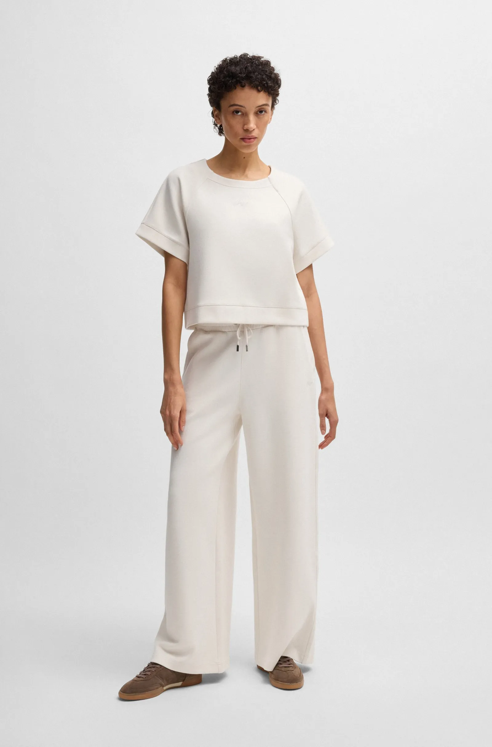 Брюки джерсі Regular Fit Висока для жінок (479830), колір Білий - №2