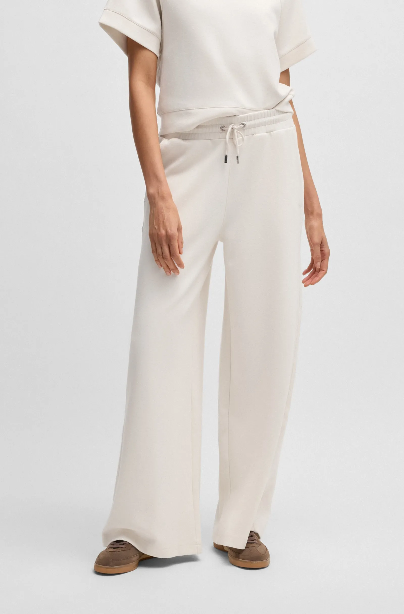 Брюки джерсі Regular Fit Висока для жінок (479830), колір Білий - №3