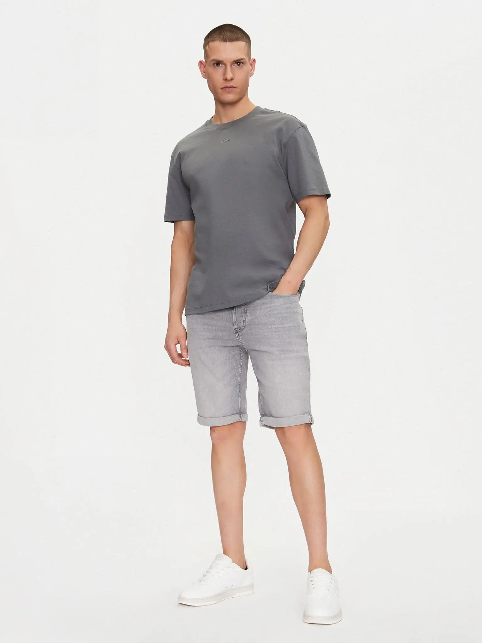 Шорты джинсовые Regular Fit для мужчин (479923), цвет Серый - №3
