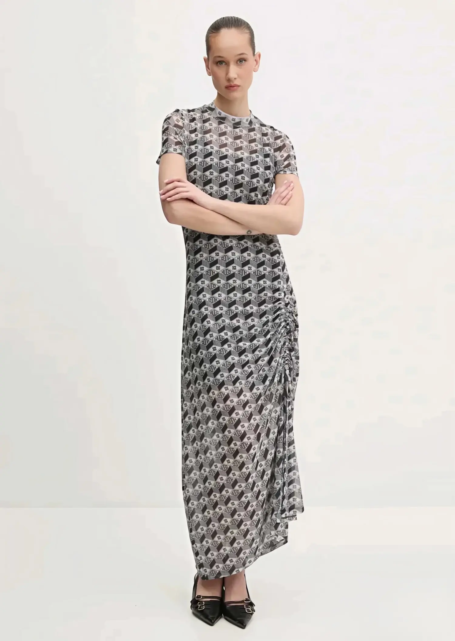 Сукні максі Slim Fit для жінок (480014), колір Сірий - №2