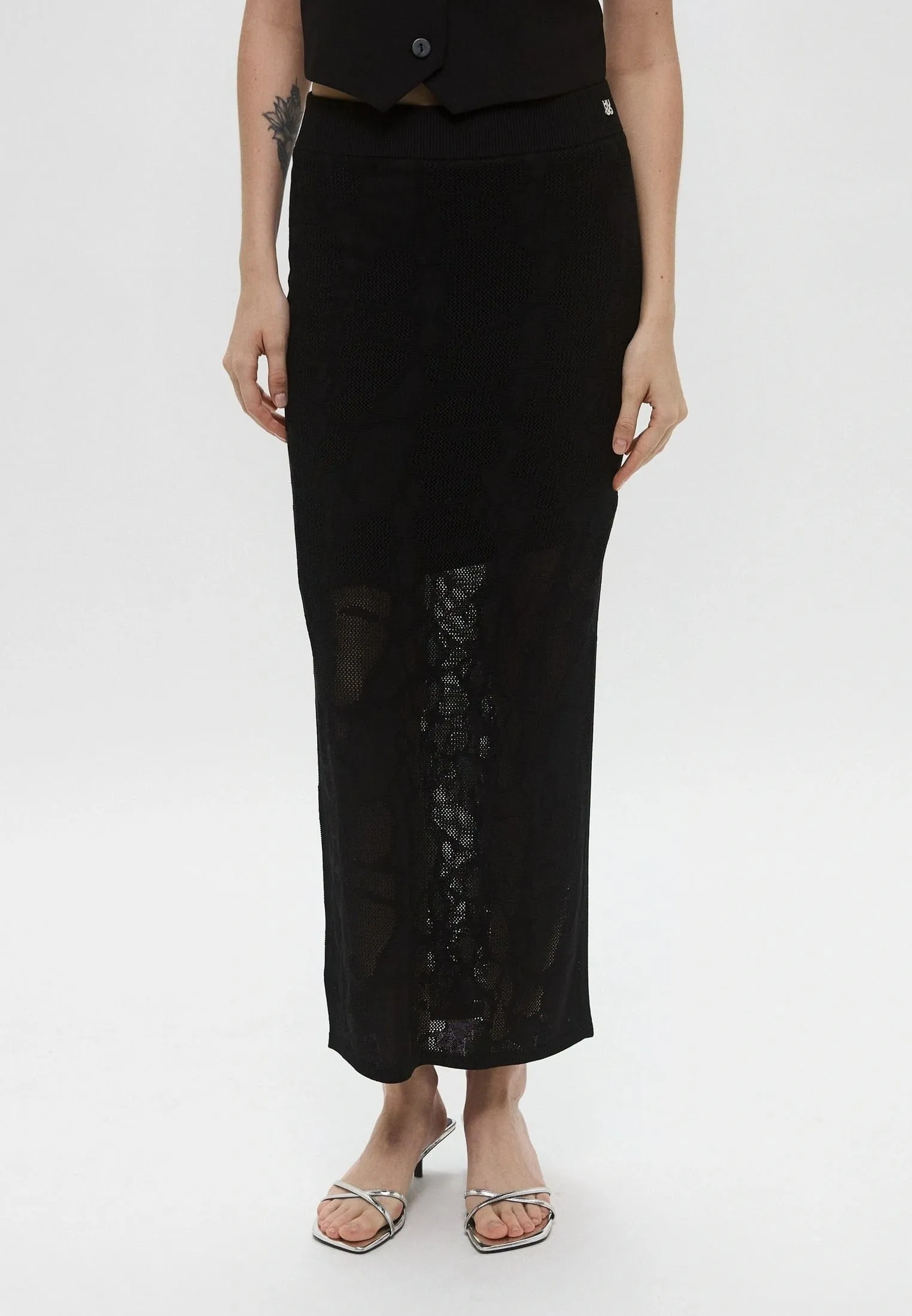 Спідниця максі Slim Fit для жінок (480021), колір Чорний - №2