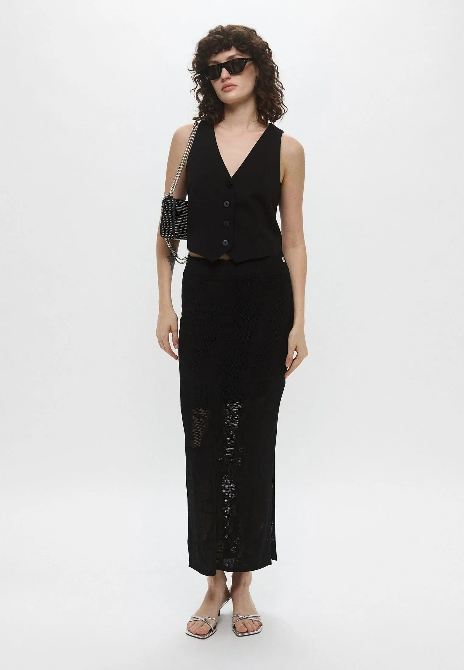 Спідниця максі Slim Fit для жінок (480021), колір Чорний - №3