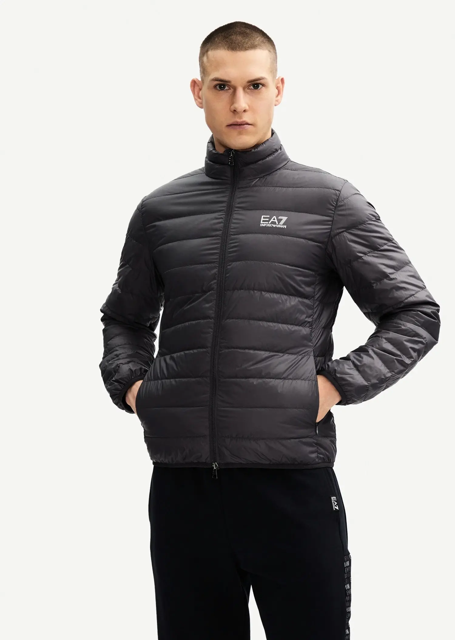 Пуховик тонкий Regular Fit для чоловіків (481188), колір Сірий - №2