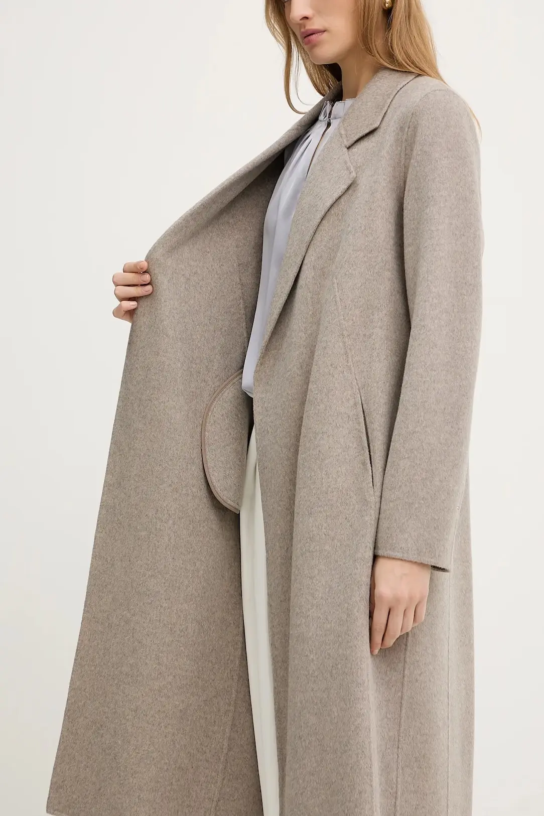 Пальто Slim Fit для жінок (481838), колір Бежевий - №5