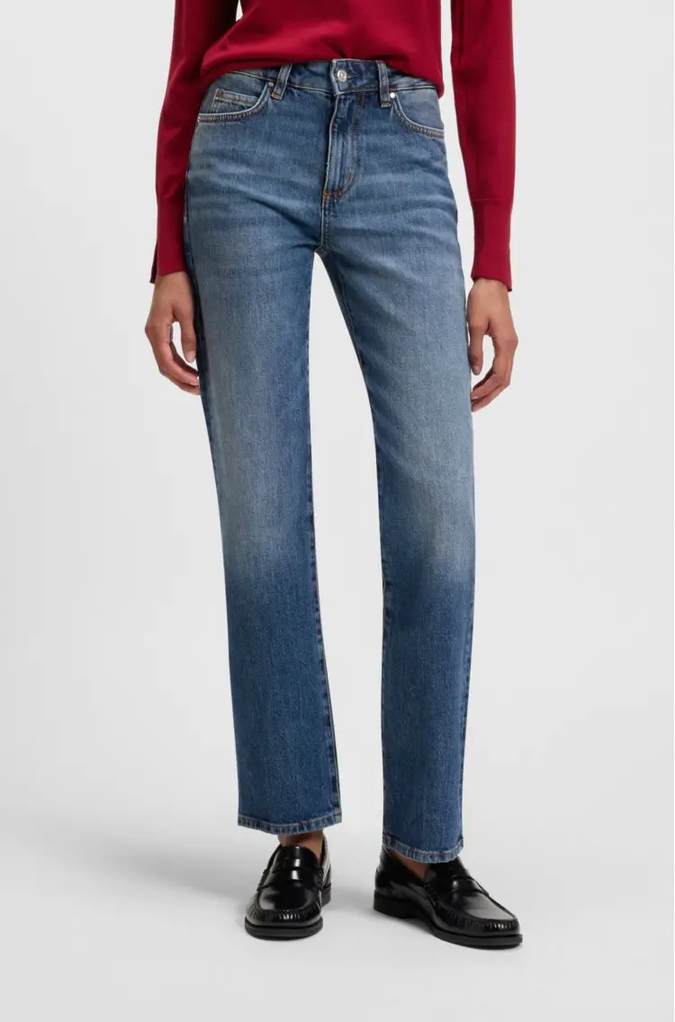 Джинси Regular Slim Fit Середня для жінок (481857), колір Синій - №2