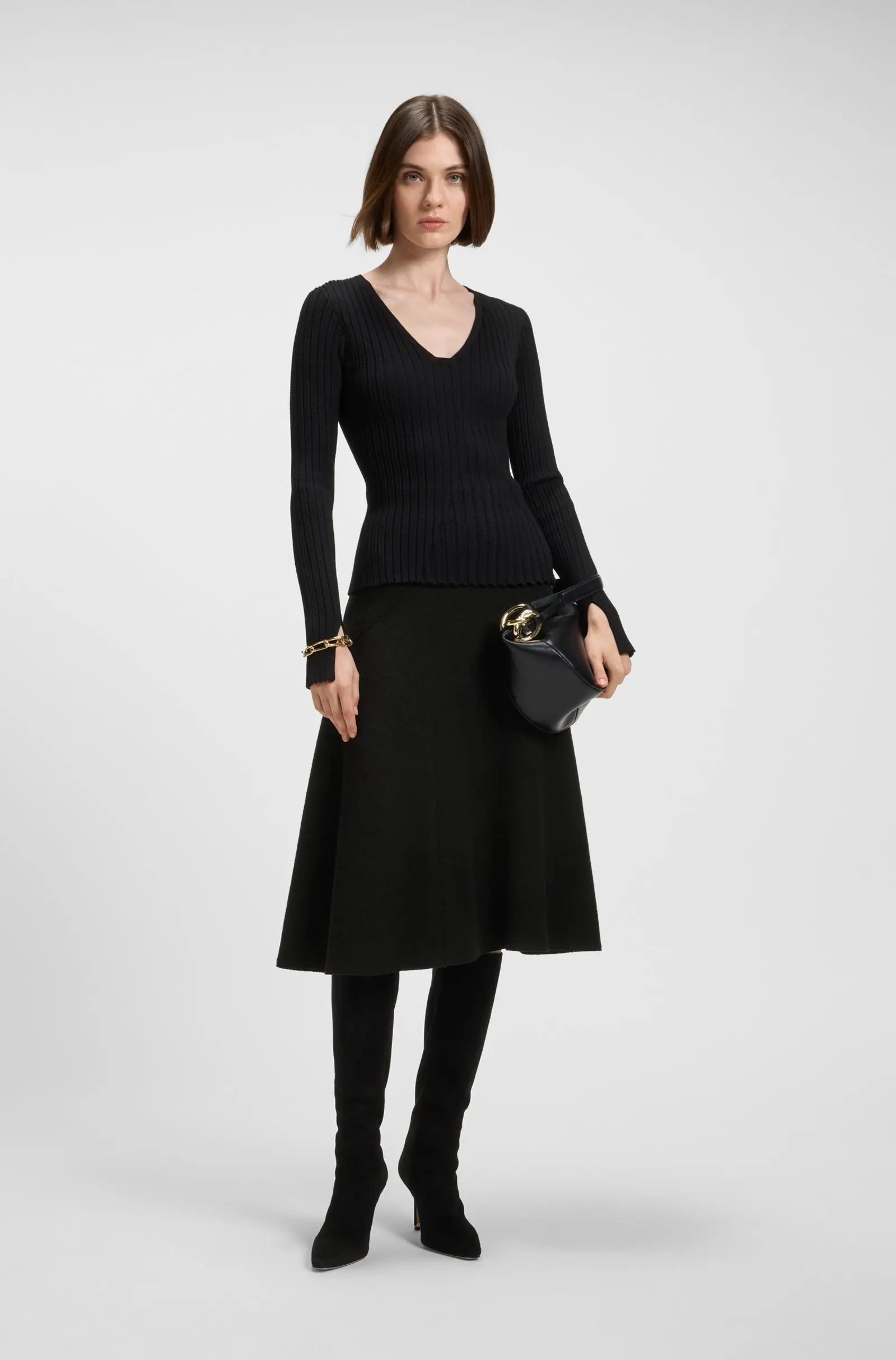 Юбка миди Regular Fit для женщин (481877), цвет Черный - №3