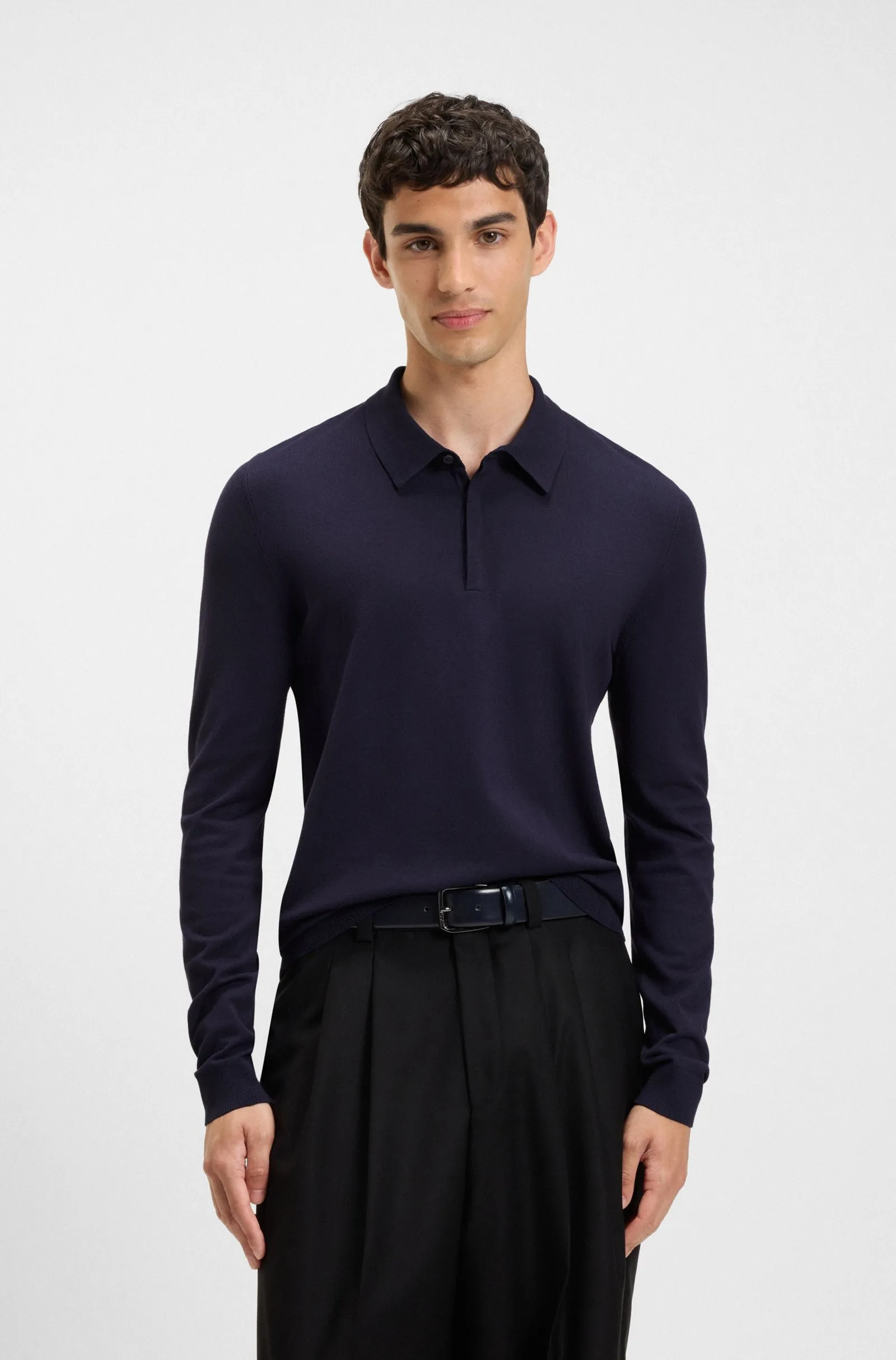 Поло с длинным рукавом Slim Fit