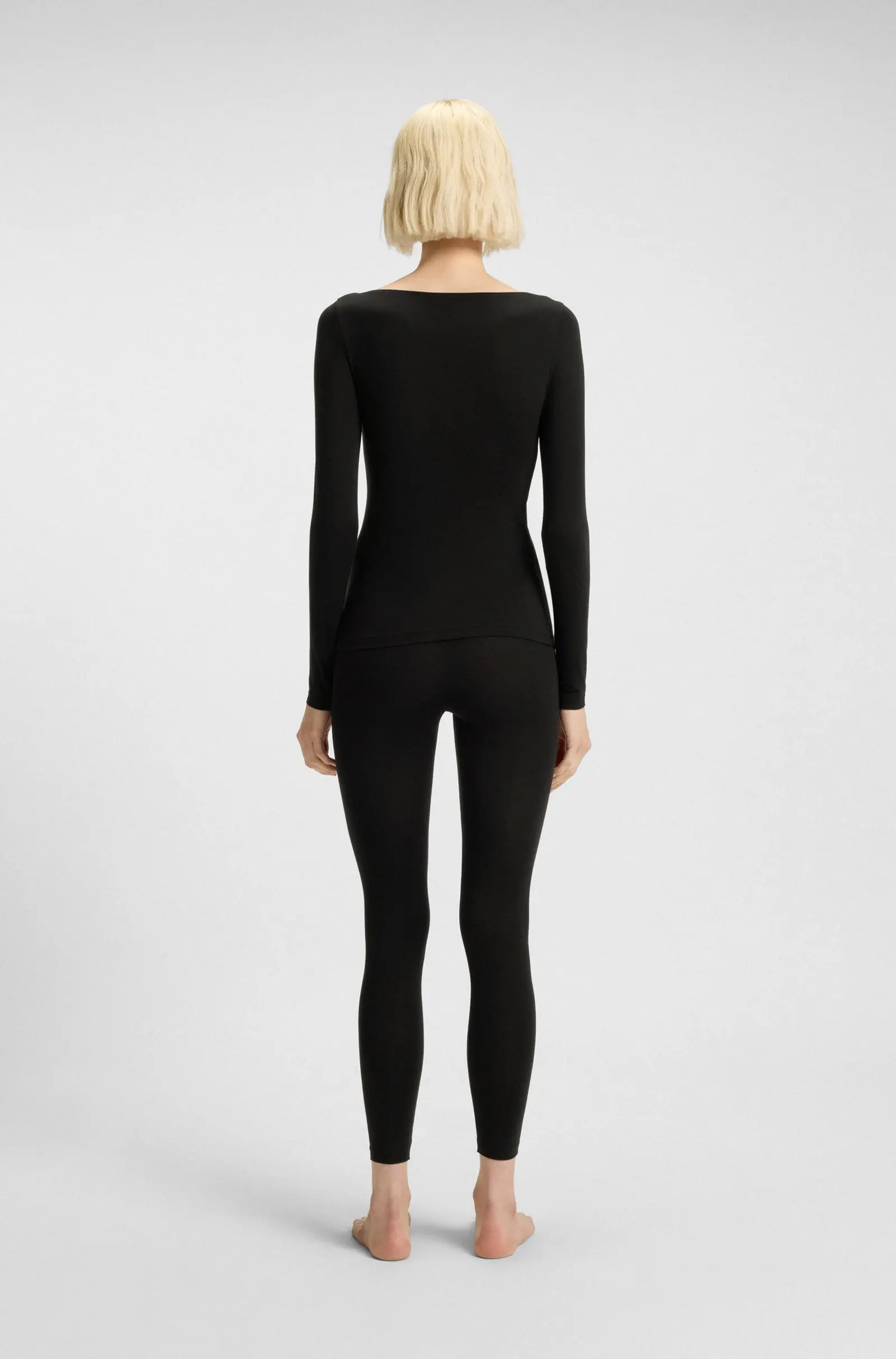 Футболка з длинним рукавом Slim Fit для жінок (482189), колір Чорний - №3