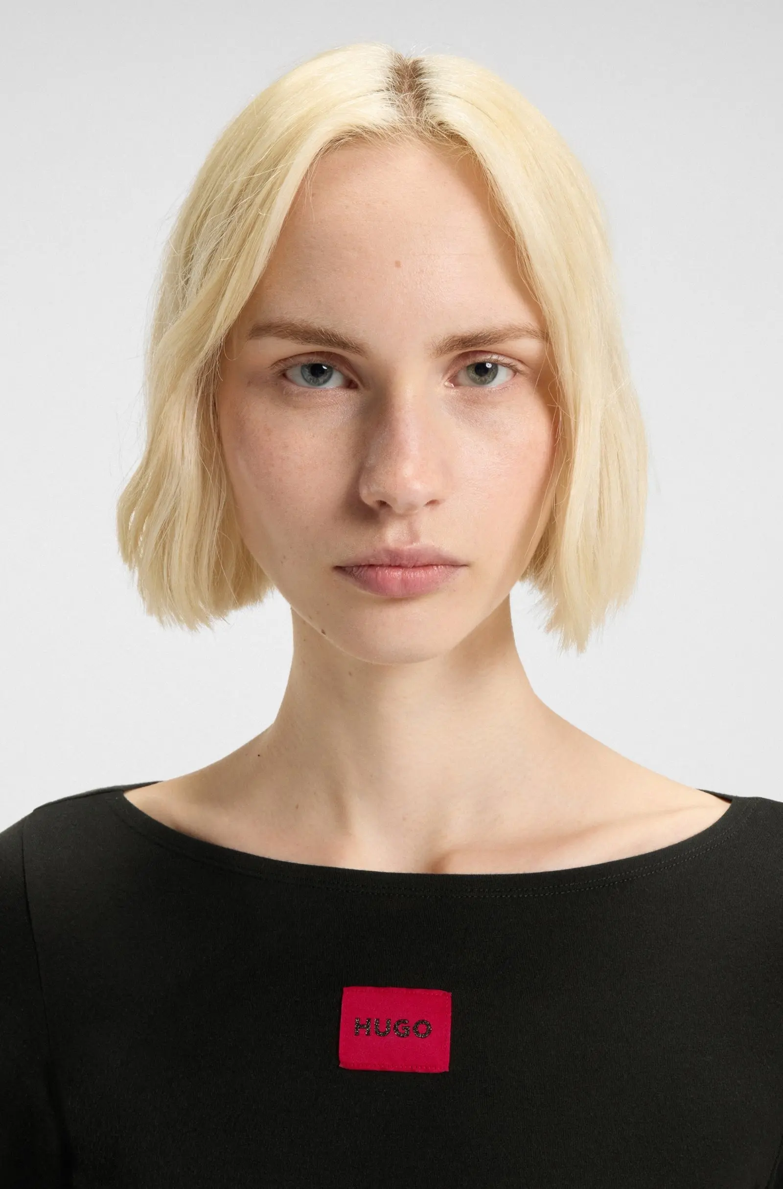 Футболка з длинним рукавом Slim Fit для жінок (482189), колір Чорний - №4