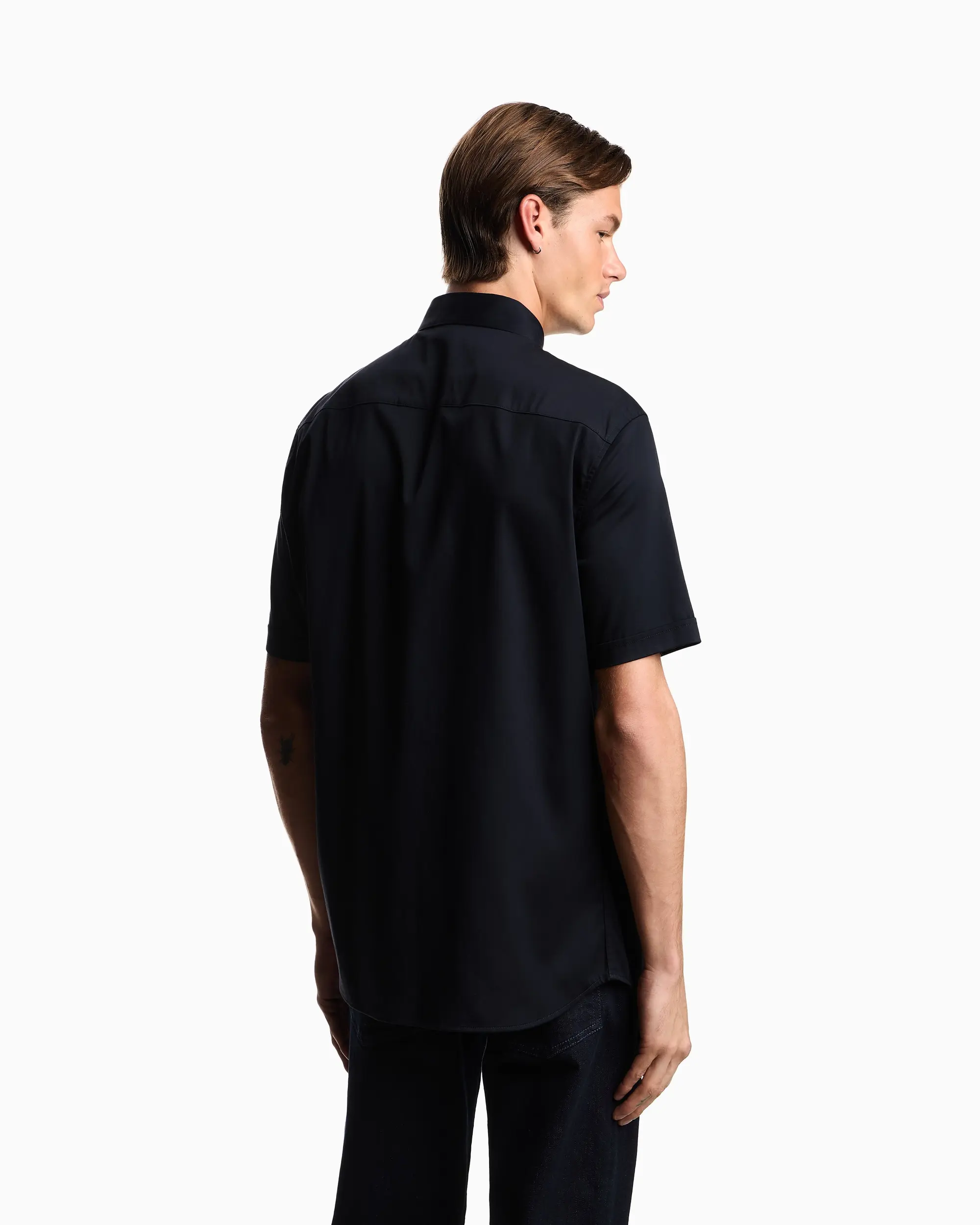 Сорочка деловая с коротким рукавом Regular Fit для мужчин (484477), цвет Синий - №4