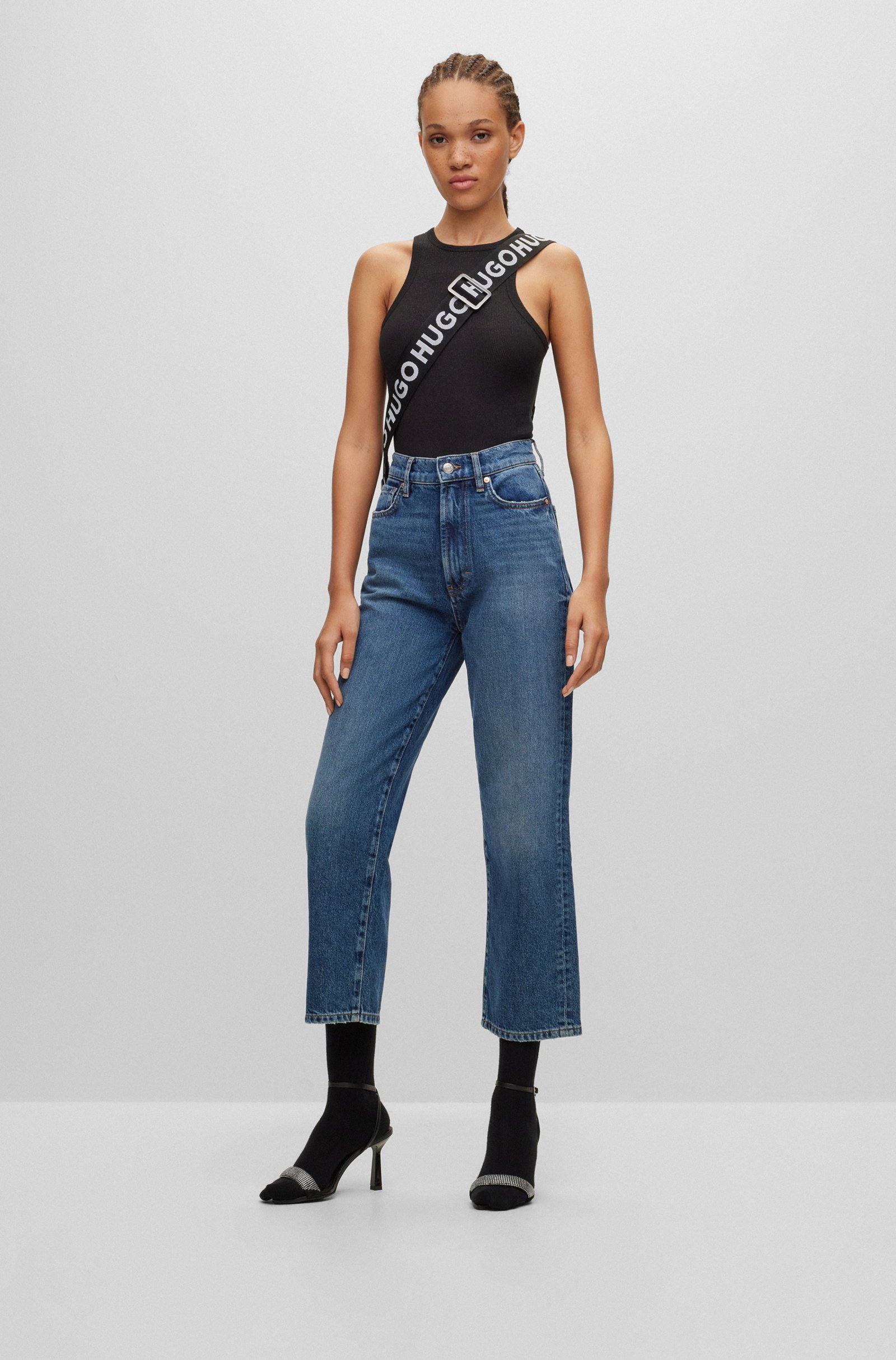 Джинсы Regular Regular Fit Высокая