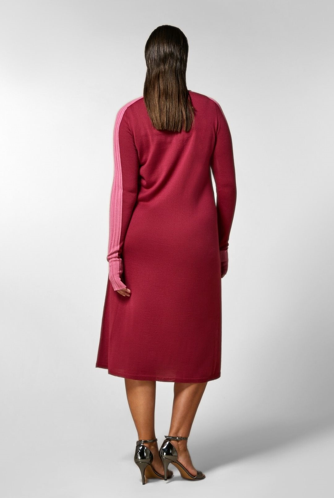 Сукні міді Slim Fit для жінок (474884), колір Бордовий - №4