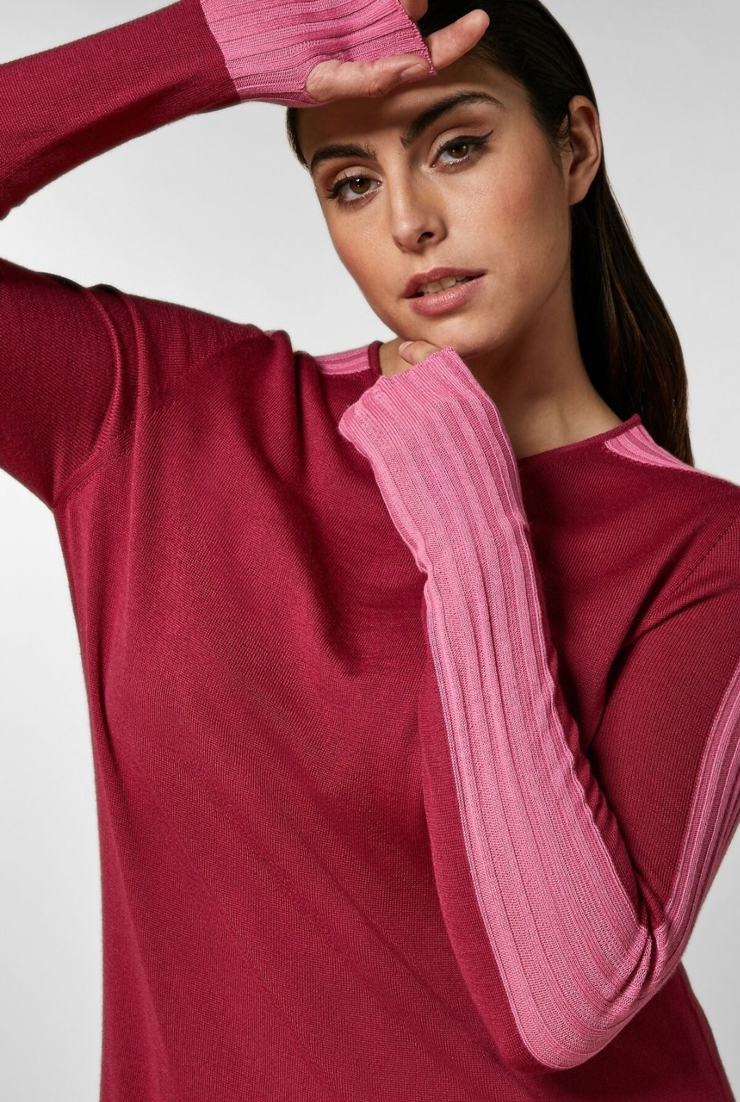 Сукні міді Slim Fit для жінок (474884), колір Бордовий - №5