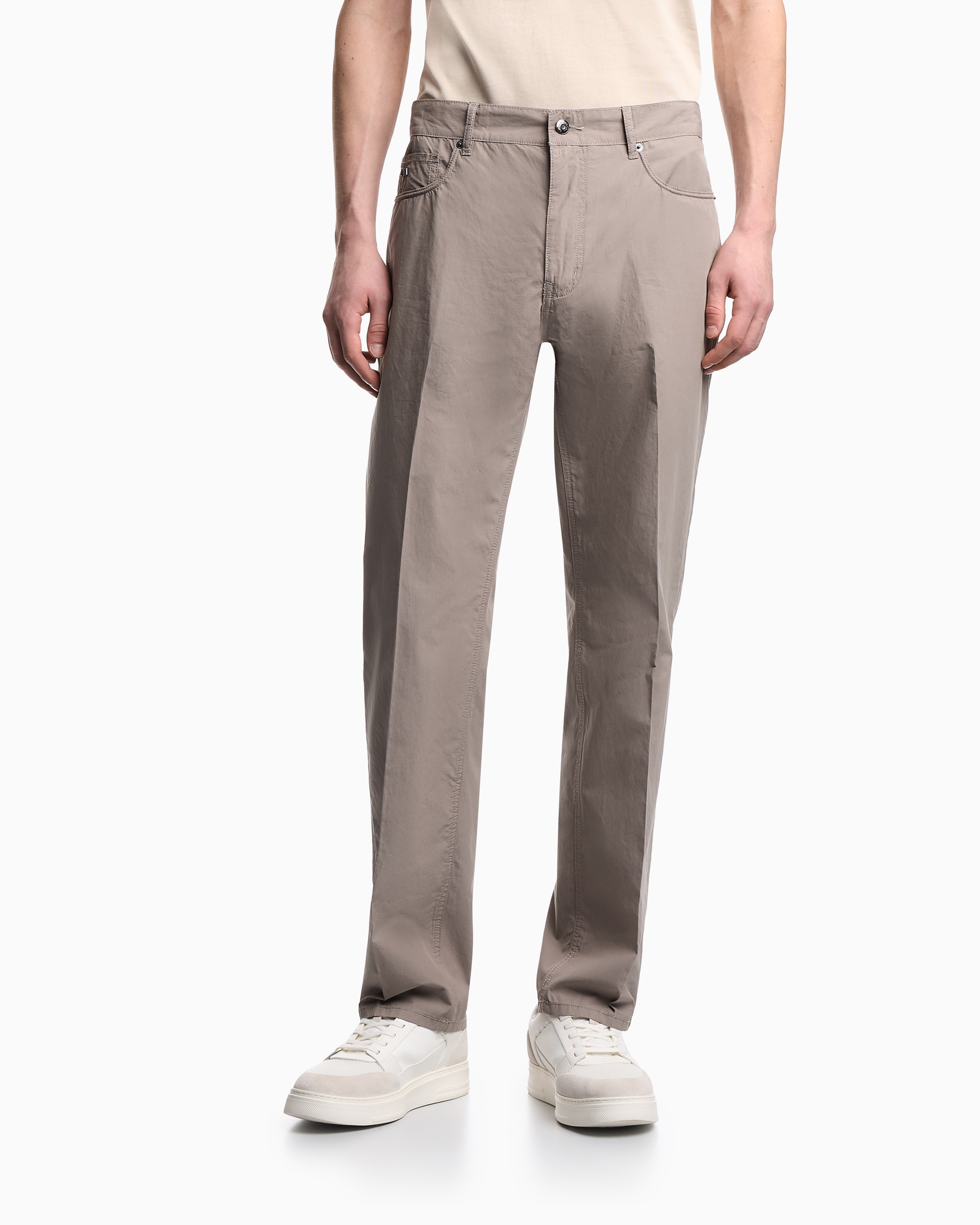 Брюки 5 карманов Regular Regular Fit Средняя для мужчин (484353), цвет Бежевый - №2