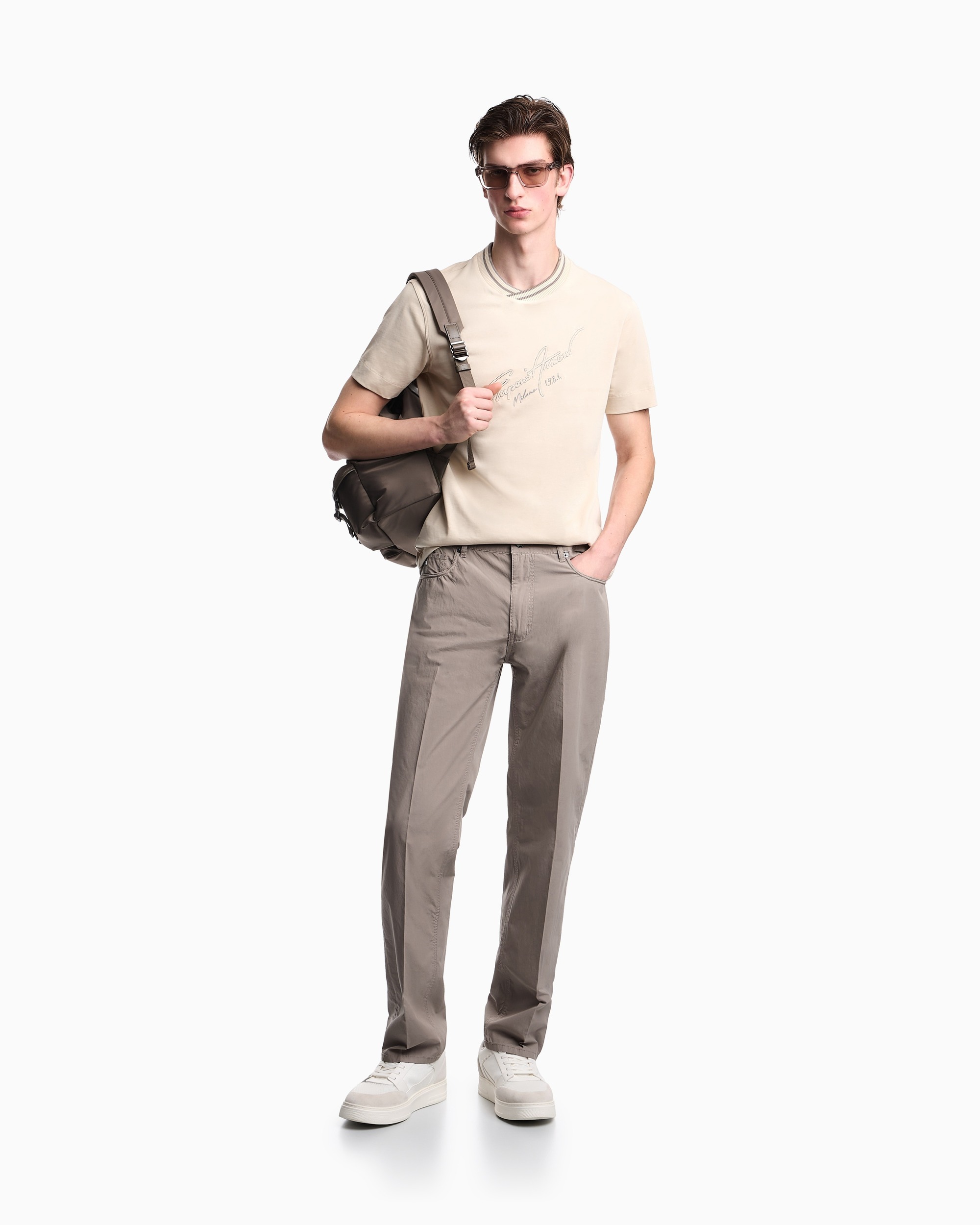 Брюки 5 карманов Regular Regular Fit Средняя для мужчин (484353), цвет Бежевый - №3