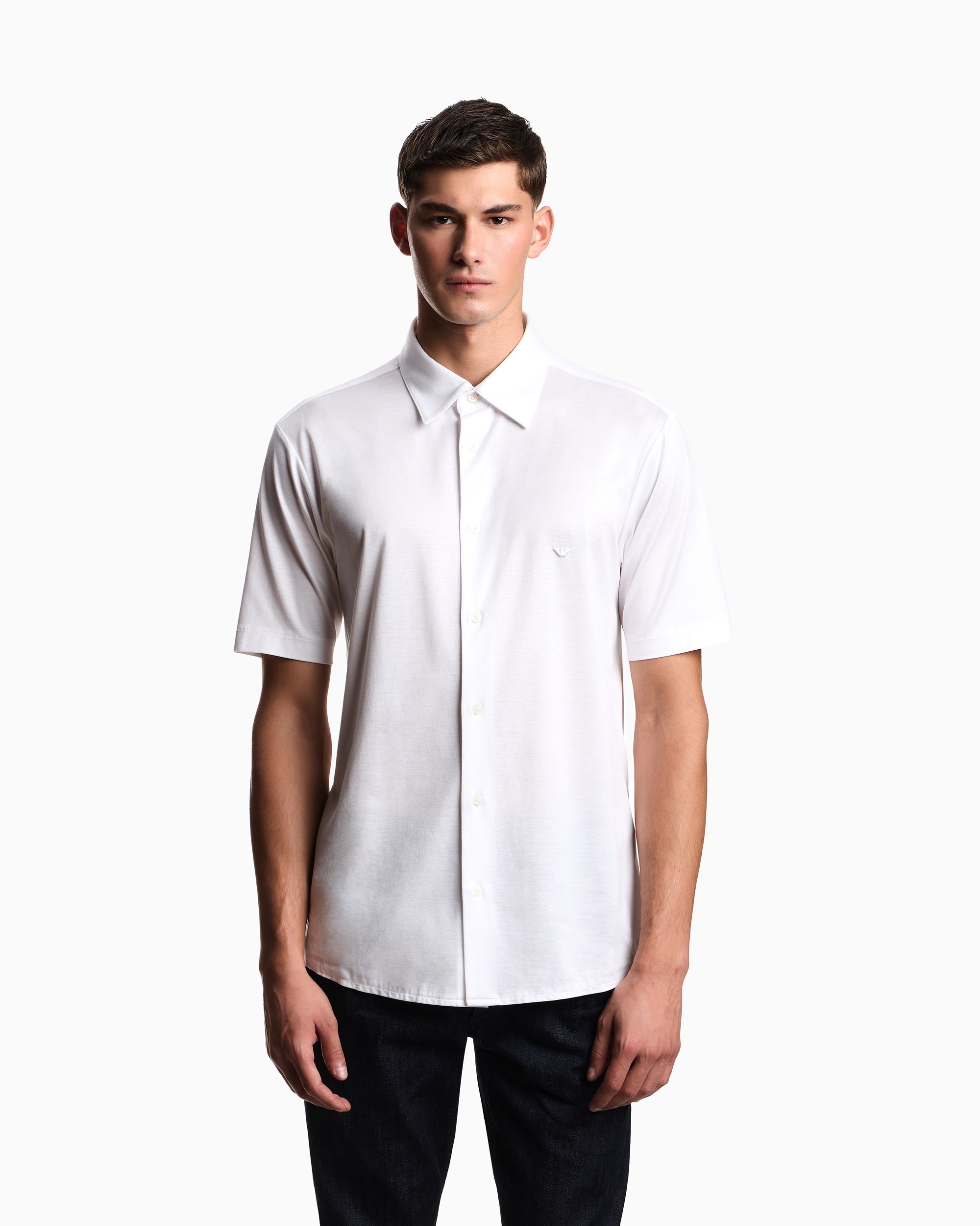 сорочка ділова з коротким рукавом Slim Fit для чоловіків (484463), колір Білий - №2