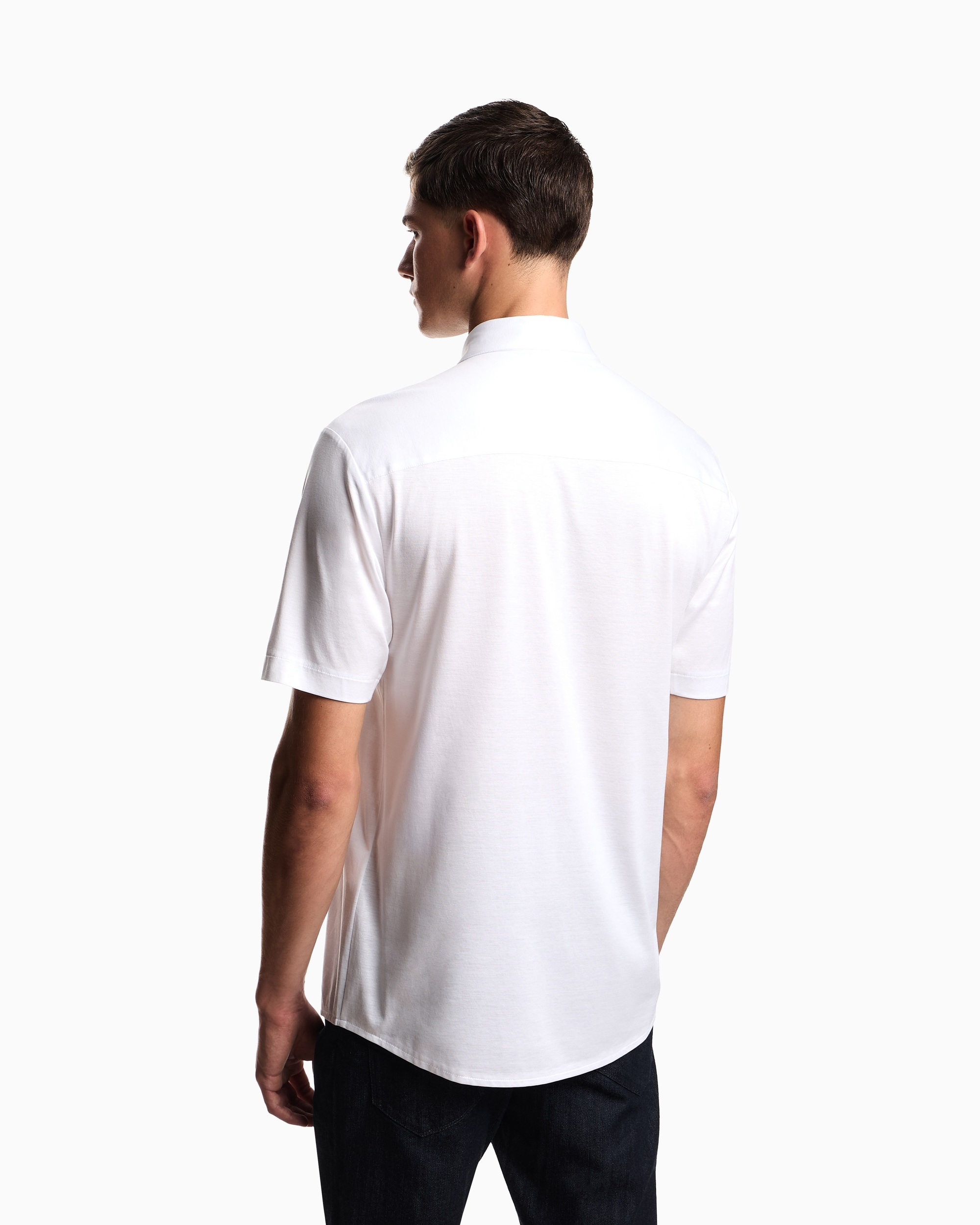 сорочка ділова з коротким рукавом Slim Fit для чоловіків (484463), колір Білий - №4